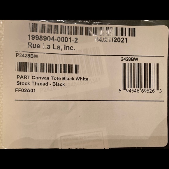 🛍 Cathy’s Concepts Nantucket Tote w/Black & White Strip Handles 🛍 - Picture 4 of 5